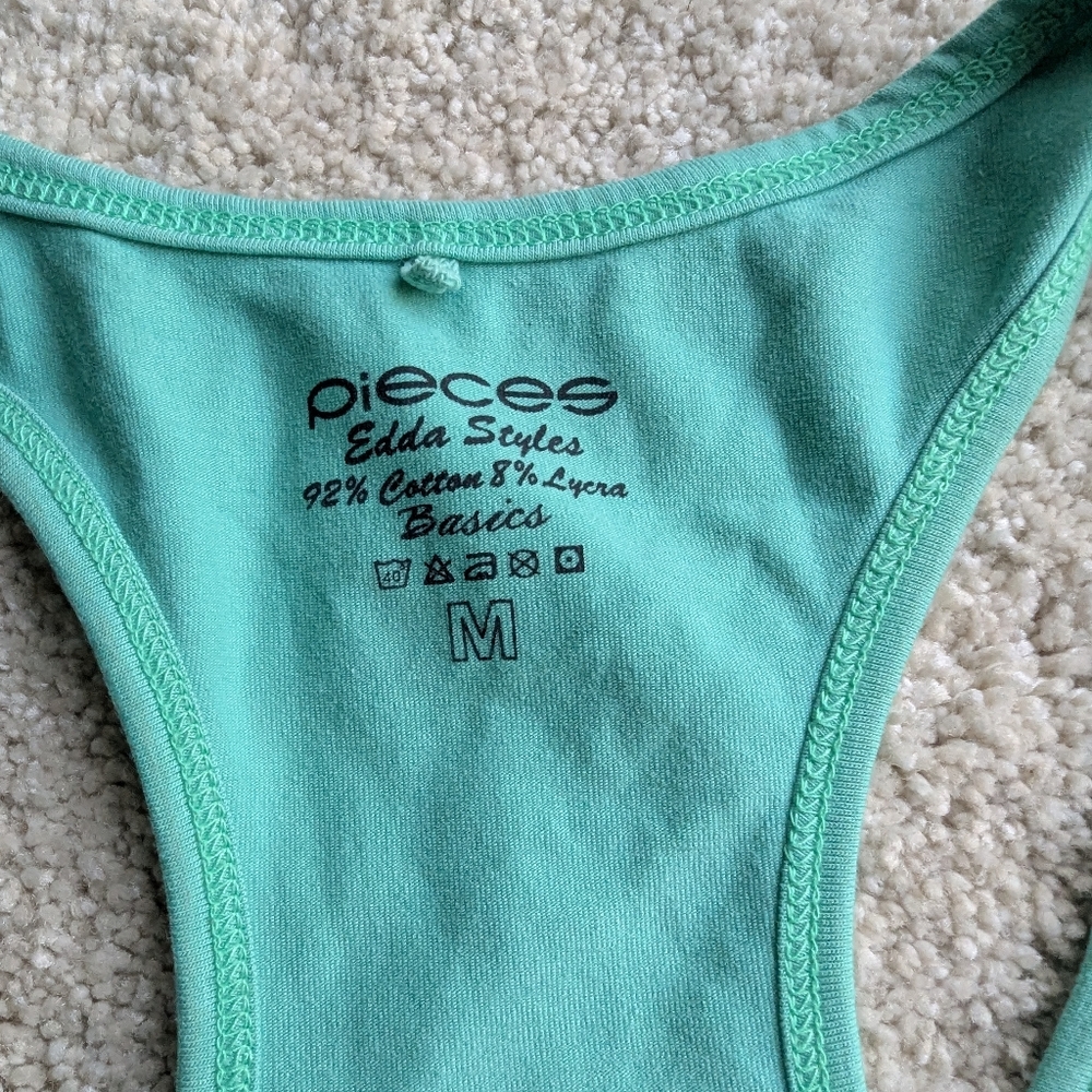 Cotton Teal Tank Top - M - Picture 2 of 2